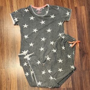 O'Baby Gray Star Print Pajama Set Size Small